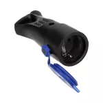 Bryzgoszczelne gniazdo gumowe 2P+Z, proste, IP44, czarne, wersja Schuko, 16A, 230V