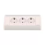 Gniazdo meblowe 3x2P+Z (Schuko), biało-srebrne