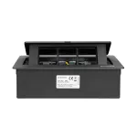 NOEN Kaseta meblowa wpuszczana w blat ze zintegrowaną ramką PCV na gniazda modułowe 3 x 45x45mm lub 6 x 22,5x45mm, przewód 1,5m, czarne