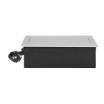 NOEN Kaseta meblowa wpuszczana w blat ze zintegrowaną ramką PCV na gniazda modułowe 3 x 45x45mm lub 6 x 22,5x45mm, przewód 1,5m, srebrne
