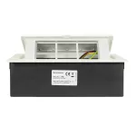 NOEN Kaseta meblowa wpuszczana w blat ze zintegrowaną ramką PCV na gniazda modułowe 3 x 45x45mm lub 6 x 22,5x45mm, przewód 1,5m, białe