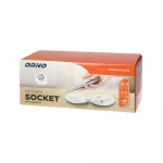 Gniazdo meblowe Ø8cm wpuszczane w blat z ładowarką indukcyjną, ładowarką USB z 2 gniazdami A i C, przelotką kablową i przewodem 1,8m, 1x2P+Z, 2xUSB (typ A + C, 2,4A), białe