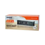 Gniazdo meblowe wysuwane z blatu z płaskim frezowanym rantem, ładowarką USB i przewodem 2m, 2x2P+Z (Schuko), 2 x USB (Typ A, 2,4A), HDMI, 3x1,5mm2, czarno-srebrne, INOX