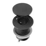 Gniazdo meblowe Ø6cm z rotacyjną pokrywą, ładowarką indukcyjną, ładowarką USB i przewodem 1,5m, 1x2P+Z, Qi 1.2.4 max. 10W, 2xUSB (typ A i typ C, 2,4A), czarne