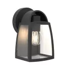 KELSEY Wall Down Small Tradition Classic Clear Glass RETROFIT Matt Black