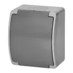 Gniazdo pojedyncze 2P+Z Schuko AQUATIC IP44 szary-grafit