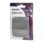Gniazdo pojedyncze 2P+Z AQUATIC IP44 szary-grafit