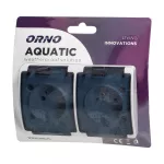 Gniazdo podwójne 2x2P+Z AQUATIC IP44 biały dymiony