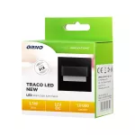 TRACO LED 1,5W, oprawa schodowa podtynkowa, 12VDC, 30lm, 3000K, czarny, innowacyjny sposób montażu