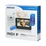 INDI P, zestaw wideodomofonowy jednorodzinny, 5-żyłowy, kolor, LCD 7", interkom, kaseta wideo podtynkowa z czytnikiem RFID 125kHz, czarny