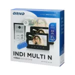 INDI MULTI N, zestaw wideodomofonowy 2-rodzinny 5-żyłowy, kolor, LCD 7", interkom, kaseta wideo natynkowa z czytnikiem RFID 125kHz, czarny