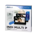 INDI MULTI P, zestaw wideodomofonowy 2-rodzinny 5-żyłowy, kolor, LCD 7", interkom, kaseta wideo podtynkowa z czytnikiem RFID 125kHz, czarny