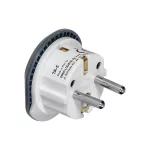 Adapter podróżny - Go to Europe, 230V/13A, uniwersalne gniazdo, wtyczka Uni-Schuko, szary