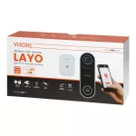 Bezprzewodowy wideo dzwonek LAYO z kamerą wideo Full HD, WiFi, IP65, akumulator, komunikacja ze smartfonem z aplikacją Tuya, w zestawie dzwonkowy odbiornik sieciowy, 60 dzwonków