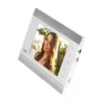 Zestaw wideodomofonowy, bezsłuchawkowy, monitor 7" LCD, menu OSD, WI-FI + APP na telefon, z gniazdem na kartę pamięci TF, z kamerą Full HD 1080p, szyfratorem i czytnikiem kart i breloków zbliżeniowych 13,56MHz, zasilacz wtyczkowy, biały, VIFIS Full HD