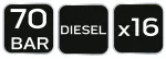 Miernik ciśnienia sprężania diesel, zestaw 16 szt.