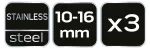 Opaska ślimakowa 10-16/9 mm, W4, 3 szt.
