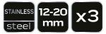 Opaska ślimakowa 12-20/9 mm, W4, 3 szt.