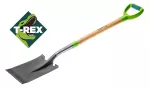Szpadel prosty, drewniany trzonek, T-Rex