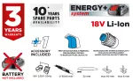 Pilarka szablowa akumulatorowa Energy+ 18V, Li-Ion, bez akumulatora