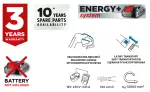 Dmuchawa do liści akumulatorowa Energy+ 18V, Li-Ion, wydajność 190 km/h, bez akumulatora
