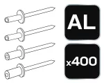 Nity zrywalne aluminiowe, 400 sztuk