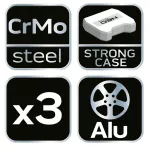 Nasadki do felg aluminiowych - zestaw 3 szt. (17 mm, 19 mm, 21 mm), Cr-Mo