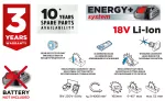 Pilarka tarczowa bezszczotkowa akumulatorowa Energy+ 18V, Li-Ion, tarcza 165 x 20mm, bez akumulatora