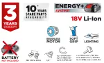 Zakrętarka udarowa akumulatorowa bezszczotkowa Energy+ 18V, Li-Ion, bez akumulatora
