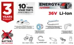 Pilarka łańcuchowa bezszczotkowa aku Energy+ 36V, Li-Ion, prowadnica 14" (350mm), bez akumulatora