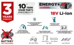 Zszywacz akumulatorowy 2w1 Energy+ 18V, Li-Ion, bez akumulatora