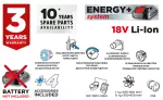 Mieszarka akumulatorowa bezszczotkowa Energy+ 18V, obroty: I: 250-400 min-1, II: 350-650 min?1