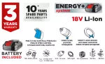 Wiertarko-wkrętarka akumulatorowa Energy+ 18V, Li-Ion, uchwyt 10 mm, aku 2Ah, ład, karton