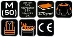 Bluza robocza PREMIUM, 62% bawełna, 35% poliester, 3% elastan, rozmiar M