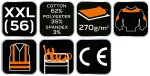 Bluza robocza PREMIUM, 62% bawełna, 35% poliester, 3% elastan, rozmiar XXL