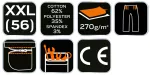 Krótkie spodenki PREMIUM, 62% bawełna, 35% poliester, 3% elastan, rozmiar XXL
