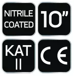 Rękawice robocze, nylon pokryty nitrylem, 4131X, rozmiar 10