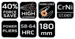 Szczypce uniwersalne 40% FS 180 mm
