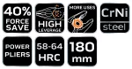 Szczypce boczne HD 40% FS 180 mm