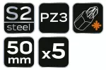 Bity udarowe S2, 50 mm, PZ3 - 5 szt.