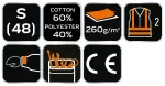 Bluza ostrzegawcza 40% poliester, 60% bawełna, 260 gsm, rozmiar S
