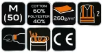 Bluza ostrzegawcza 40% poliester, 60% bawełna, 260 gsm, rozmiar M