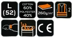Bluza ostrzegawcza 40% poliester, 60% bawełna, 260 gsm, rozmiar L