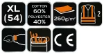 Bluza ostrzegawcza 40% poliester, 60% bawełna, 260 gsm, rozmiar XL