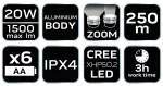 Latarka bateryjna 6xAA 1500 lm CREE XHP50.2 LED