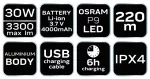 Latarka akumulatorowa USB 3300 lm OSRAM P9 LED