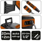 Wąż z automatycznym zwijaczem 1/2", 20 m +2m 15-891