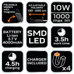 Lampa komory silnika akumulatorowa 1000 lm SMD