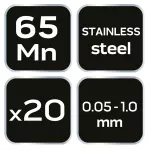 Szczelinomierz 20 listków (0.05 - 1.0 mm) 65MN/stal nierdzewna