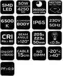 Reflektor z czujnikiem ruchu SMD 50W 4000 lm 230V